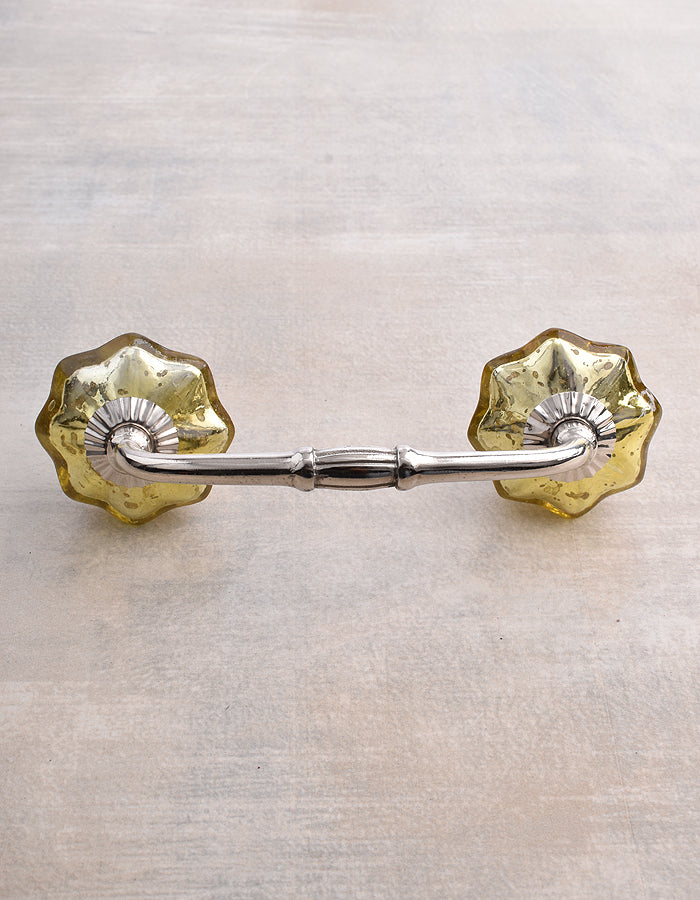 Unique Gold Metallic Glass Kitchen Cabinet Pull 6 Inch / Silver Antique Unique Gold Metallic Glass Kitchen Cabinet Pull 6 Inch / Silver Antique