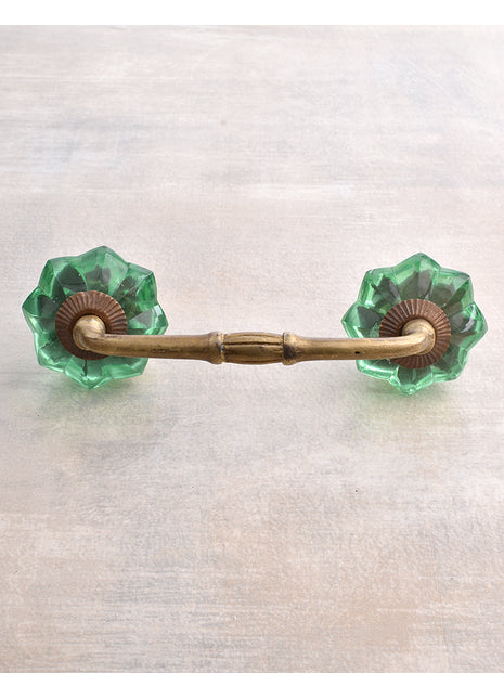 Crystal Green Flower Wardrobe Dresser Pull