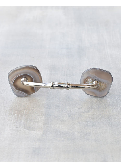Agate Natural Gemstone Cabinet Furniture Pull - Brown and Grey Shade