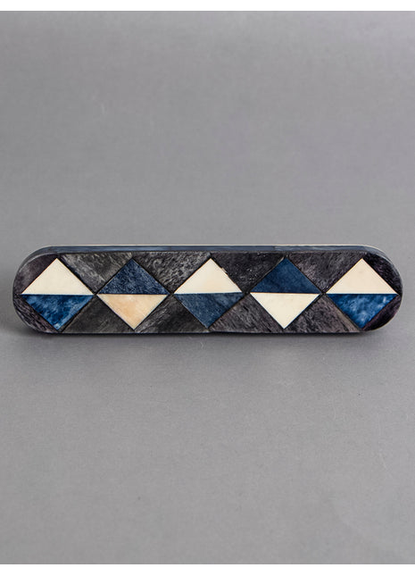 Natural Handmade Horn Bone Drawer Pull-Gray, White, Blue