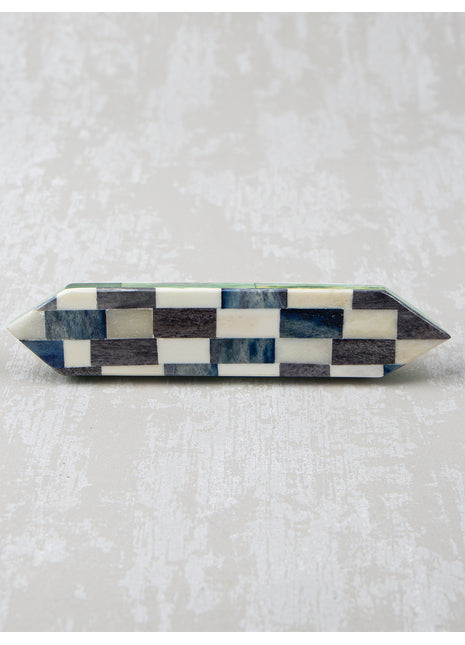 Natural Handmade Horn Bone Drawer Pull-Brown, White, Blue