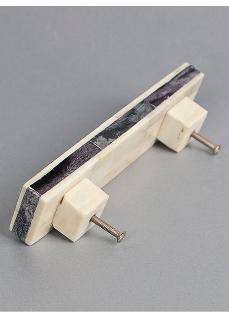 Natural Handmade Horn Bone Drawer Pull-Gray White