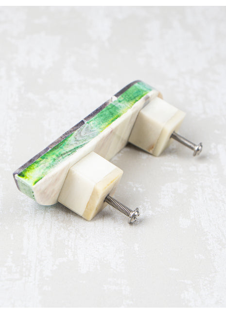 Natural Handmade Horn Bone Drawer Pull-Brown White