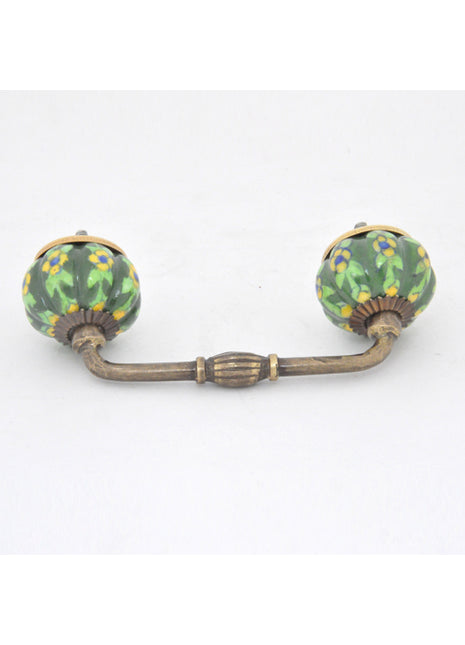 Vintage Green Ceramic Cabinet Wardrobe Handle
