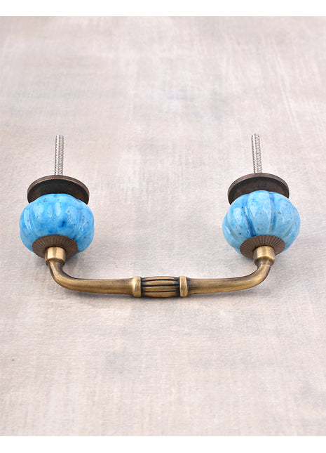 Turquoise Melon Shaped Ceramic Kitchen Cabinet Pull