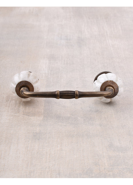 Vintage White Melon Shaped Ceramic Wardrobe Cabinet Pull