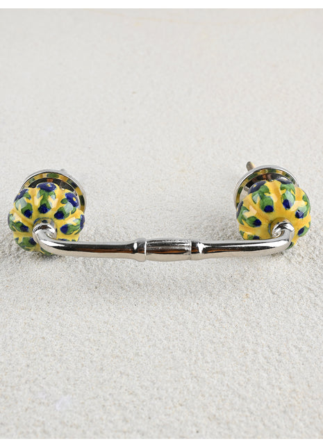 Decorative Yellow Base Green Design Melon Shape Drawer Pull