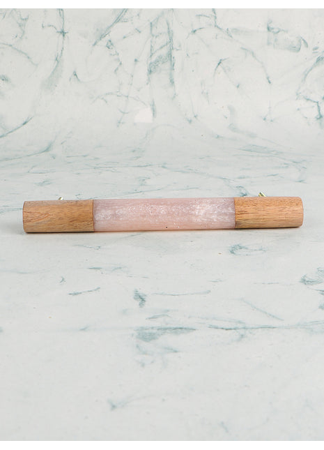 Resin and Wood Round Cylindrical Shape Kitchen Cabinet Drawer Handle, Pink