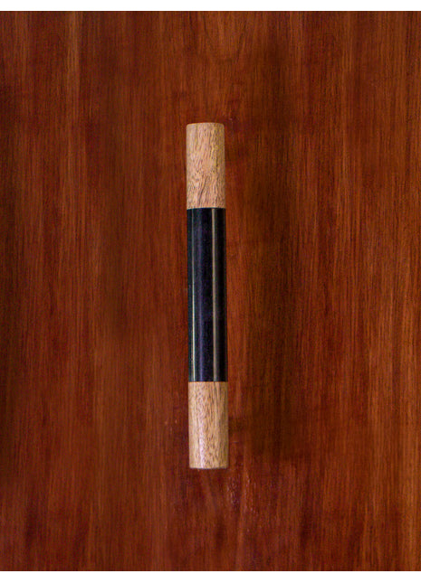 Resin and Wood Round Cylindrical Shape Kitchen Cabinet Drawer Handle, Black