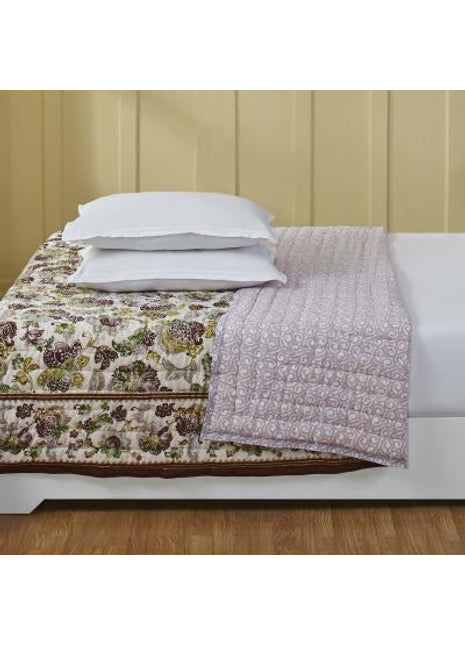 Caroline Brown Hand Screen Print Cotton Quilt