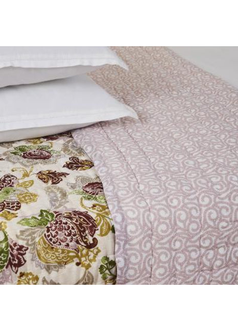 Caroline Brown Hand Screen Print Cotton Quilt