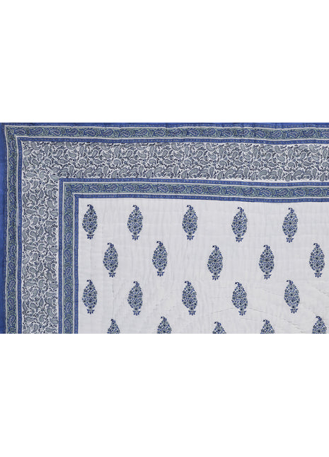 Pineapple Paisley Hand Block Print Cotton Quilt