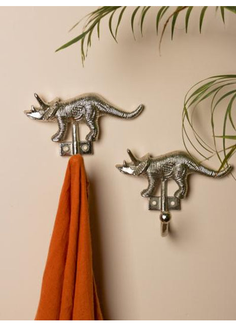 Decorative Rhinoceros Metal Wall Hooks - Jurassic Wall Hook Hardware