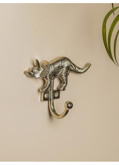 Decorative Rhinoceros Metal Wall Hooks - Jurassic Wall Hook Hardware