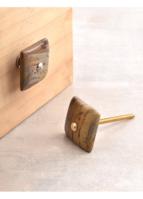 Agate Natural Gemstone Cabinet Furniture Knobs - Brown Shade