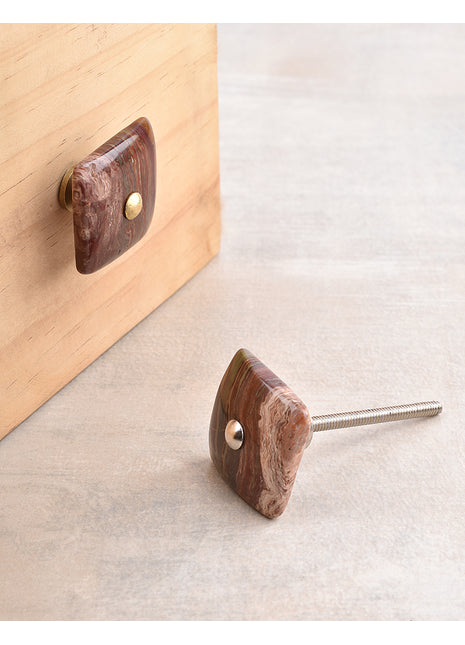 Agate Natural Gemstone Cabinet Furniture Knobs - Brown Shade