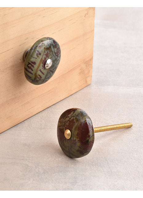 Agate Natural Gemstone Cabinet Furniture Knobs - Green Shade