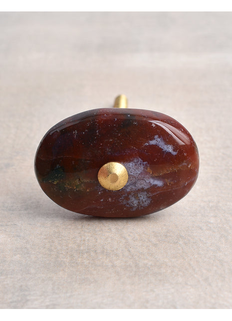 Agate Natural Gemstone Cabinet Furniture Knobs - Red and Brown Shade