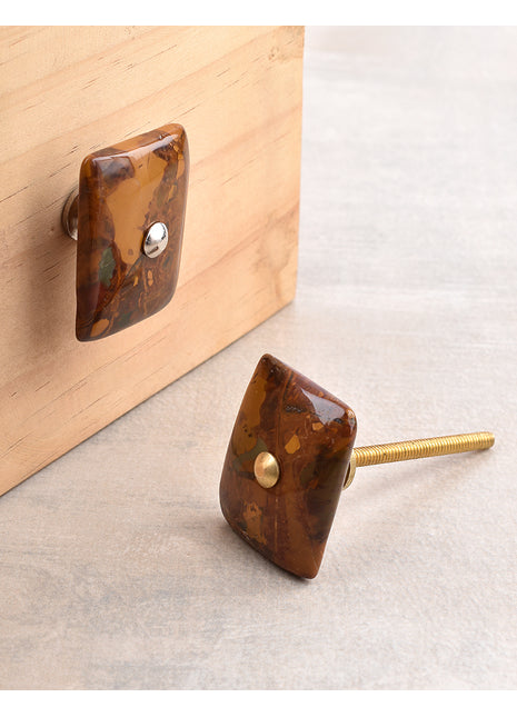 Agate Natural Gemstone Cabinet Furniture Knobs - Brown Shade