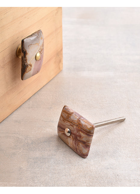 Agate Natural Gemstone Cabinet Furniture Knobs - Light Brown Shade