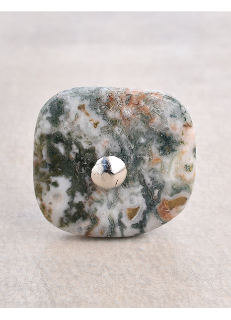 Agate Natural Gemstone Cabinet Furniture Knobs - Green and White