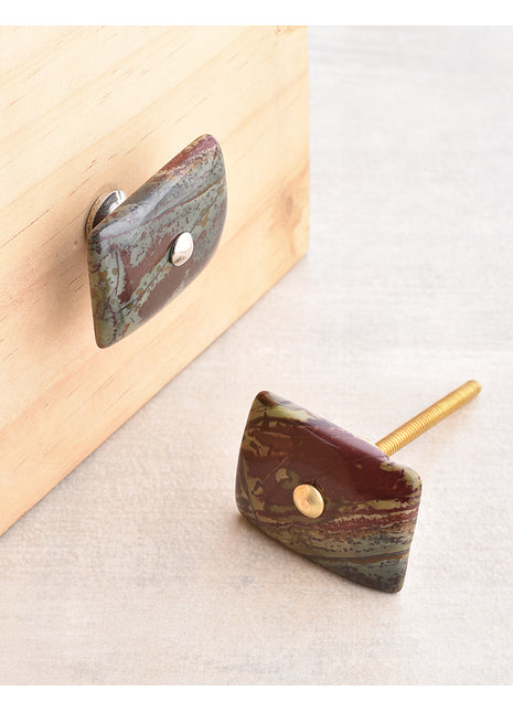 Agate Natural Gemstone Cabinet Furniture Knobs - Dark Grey