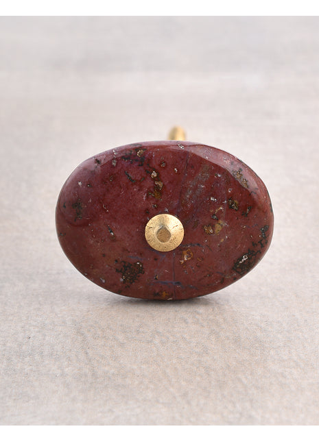 Agate Natural Gemstone Cabinet Furniture Knobs - Reddish Brown