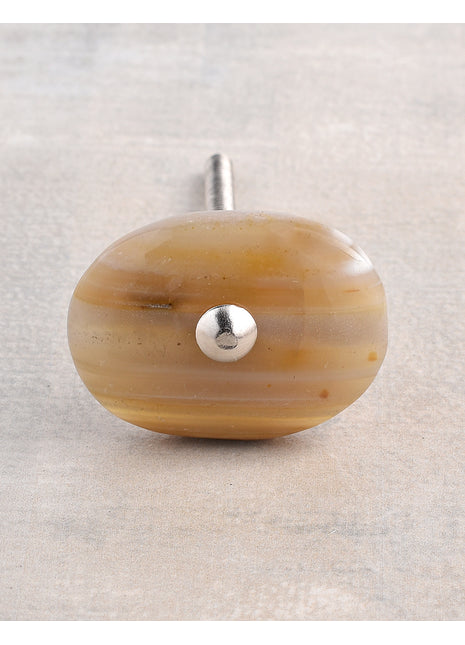 Agate Natural Gemstone Cabinet Furniture Knobs - Yellow Brown Shade
