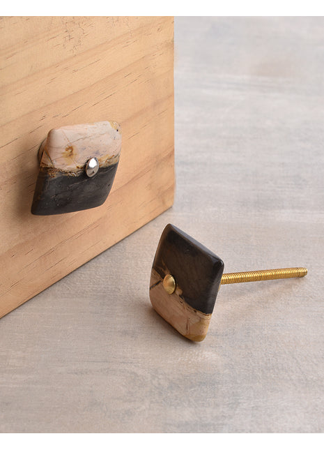 Agate Natural Gemstone Cabinet Furniture Knobs - Light Brown Shade