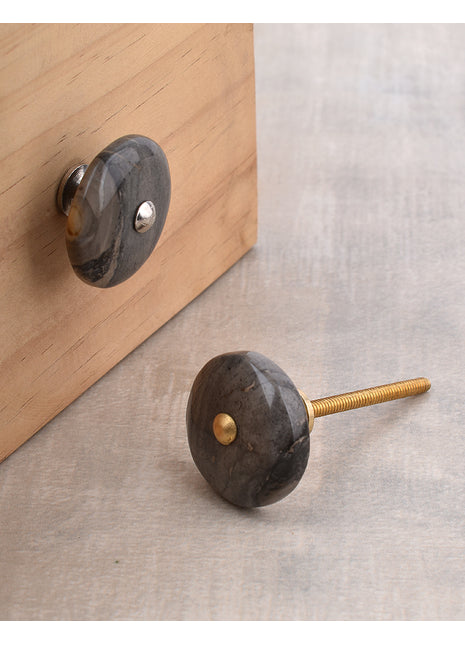 Agate Natural Gemstone Cabinet Furniture Knobs - Grey Shade