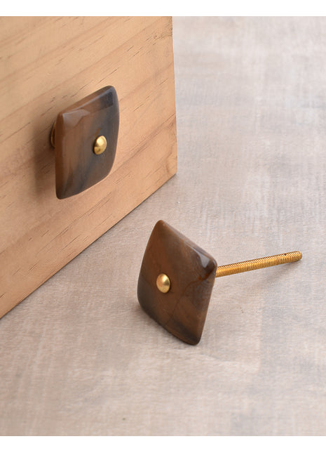 Agate Natural Gemstone Cabinet Furniture Knobs - Grey and Brown Shade