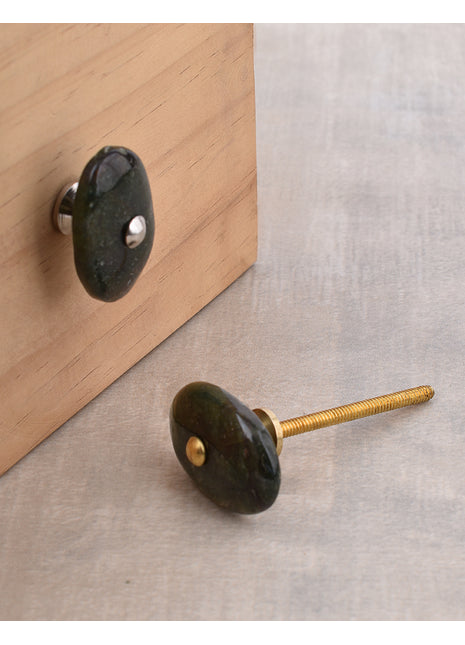 Agate Natural Gemstone Cabinet Furniture Knobs - Green Shade