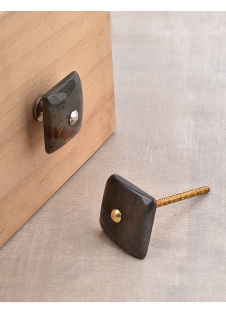 Agate Natural Gemstone Cabinet Furniture Knobs - Brown