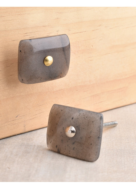 Agate Natural Gemstone Cabinet Furniture Knobs - Grey