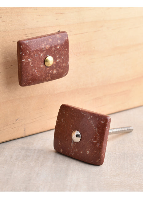 Agate Natural Gemstone Cabinet Furniture Knobs - Brown