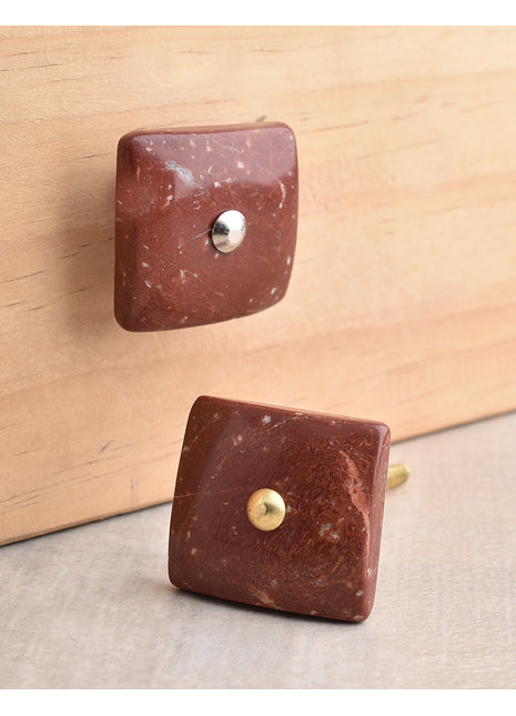 Agate Natural Gemstone Cabinet Furniture Knobs - Brown