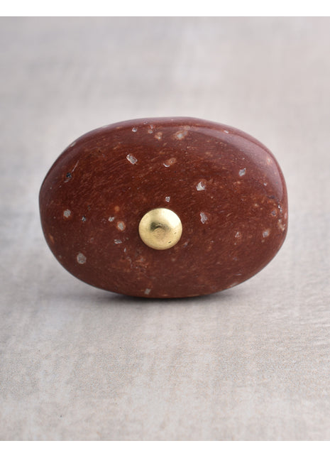 Agate Natural Gemstone Cabinet Furniture Knobs - Brown