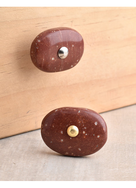 Agate Natural Gemstone Cabinet Furniture Knobs - Brown