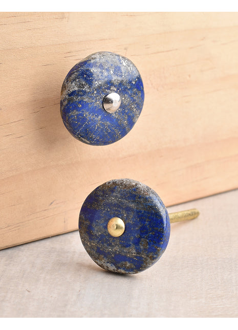 Agate Natural Gemstone Cabinet Furniture Knobs - Blue