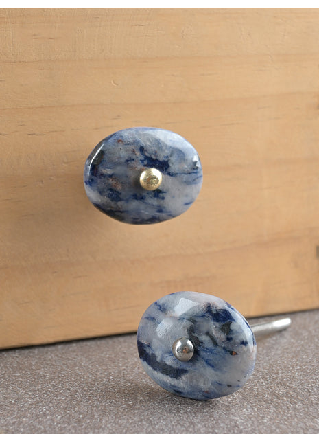 Agate Natural Gemstone Cabinet Furniture Knobs - Blue