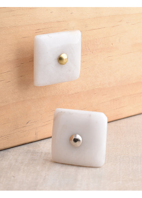 Agate Natural Gemstone Cabinet Furniture Knobs - White