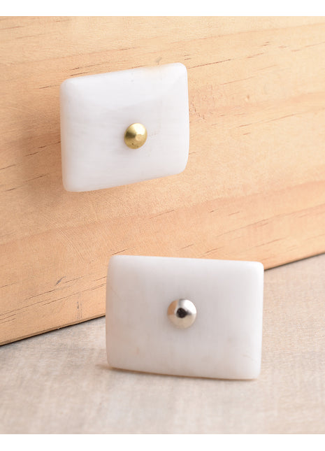 Agate Natural Gemstone Cabinet Furniture Knobs - White