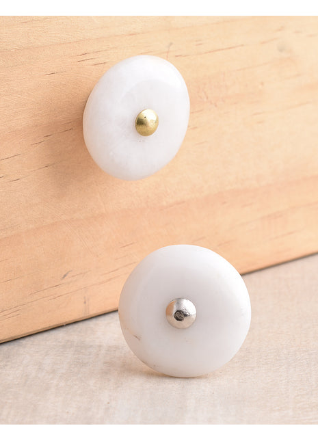 Agate Natural Gemstone Cabinet Furniture Knobs - White