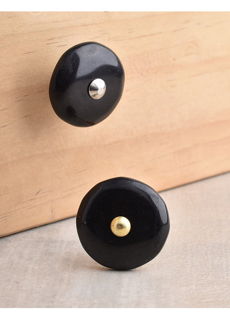 Agate Natural Gemstone Cabinet Furniture Knobs - Black