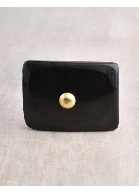 Agate Natural Gemstone Cabinet Furniture Knobs - Black