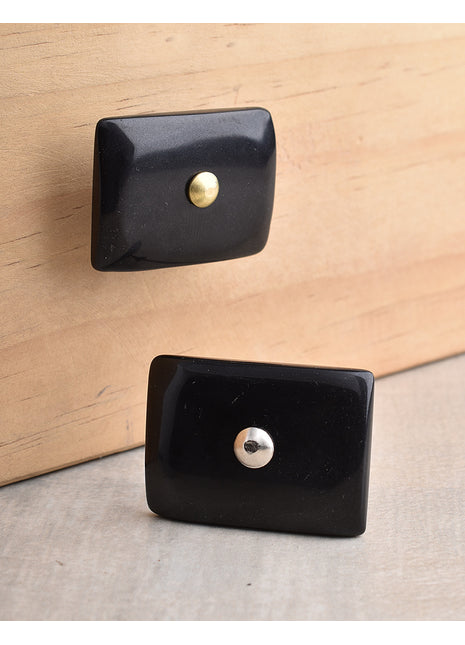 Agate Natural Gemstone Cabinet Furniture Knobs - Black