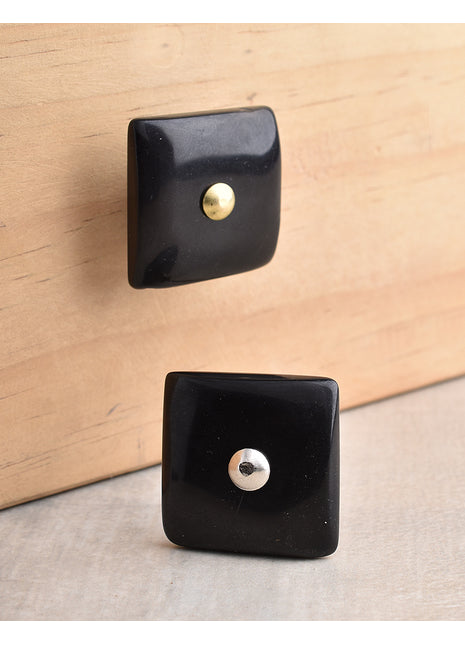 Agate Natural Gemstone Cabinet Furniture Knobs - Black