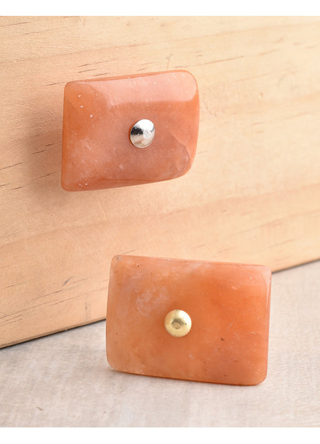 Agate Natural Gemstone Cabinet Furniture Knobs - Orange