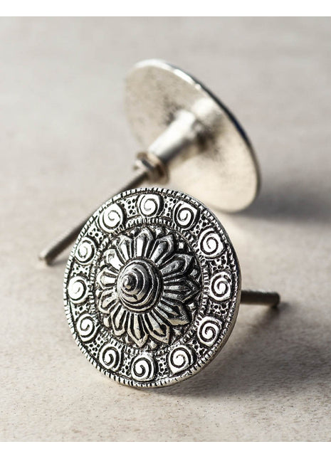 Ornamental Round Shape Bathroom Cabinet Metal Knob
