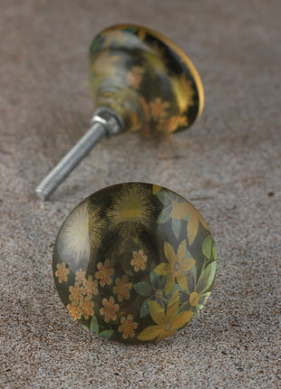 Floral Design Resin Dresser cabinet knob